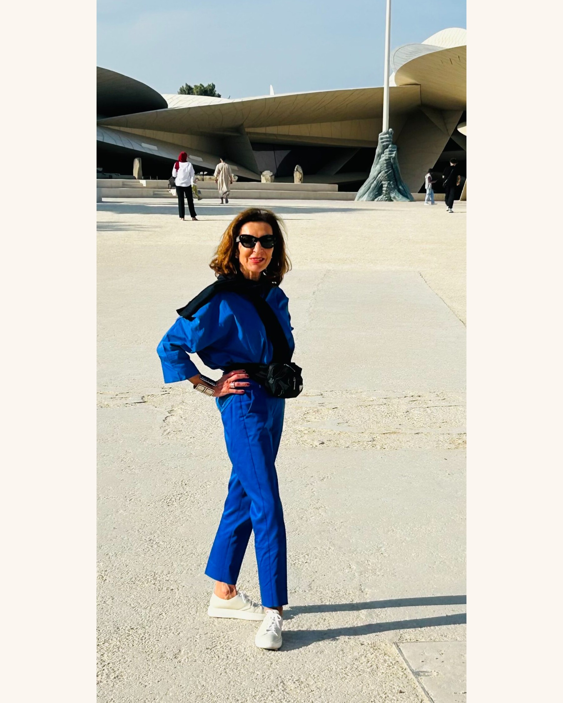 Angelika Svoboda outside the National Museum of Qatar