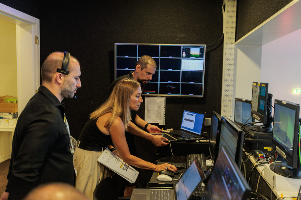 The Book 2.0 production team at work in the control room